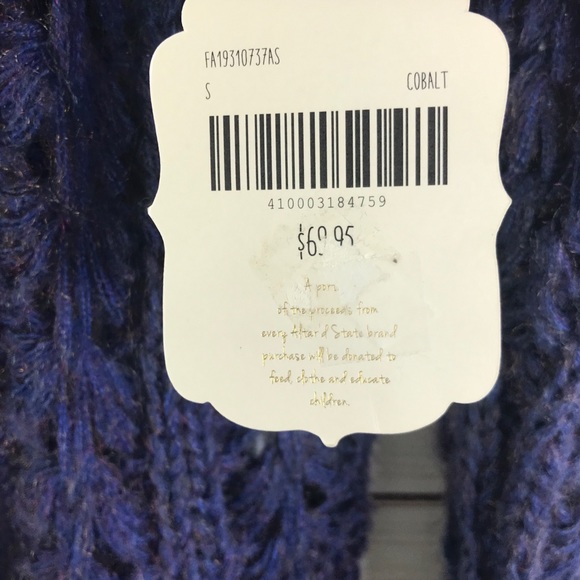 Altar’d State Cobalt Gold Marled Sweater NWT $70 - Picture 4 of 7